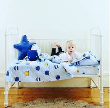 Blue Crib Quilt Blanket Toy Cushion