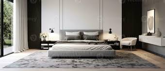 cozy modern bedroom features black and