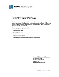Sample Grant Proposal Non Profit Grant Proposal Business