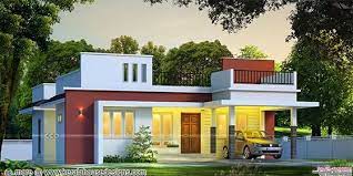Flat Roof Single Floor House Front View