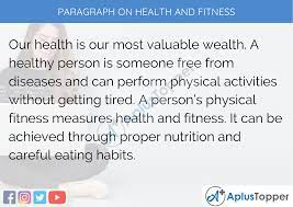 paragraph on health and fitness 100
