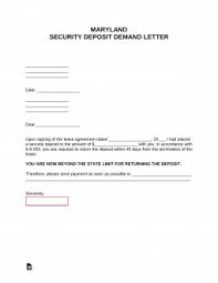 maryland security deposit demand letter
