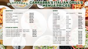 carrabba s italian grill menu s