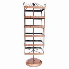 rotating square metal earring stand