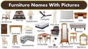 furniture names list grammarvocab