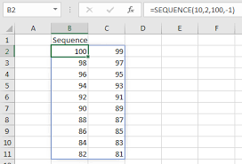 the sequence function in excel