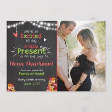 Christmas Pregnancy Announcement Card Chalkboard