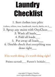 Laundry Checklist Chore Cards Chores For Kids Chore List