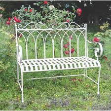 Gothic Scrolled Cream Garden Bench