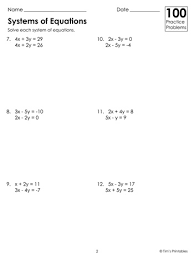 Systems Of Equations Worksheets