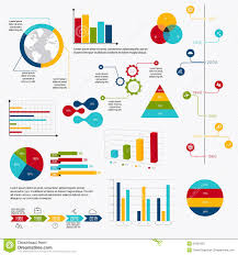 Business Data Market Elements Dot Bar Pie Charts Diagrams
