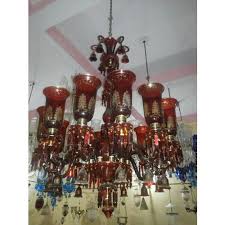 Ceiling Red Glass Chandelier