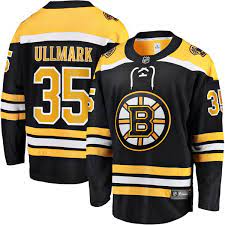 Home Breakaway Player Jersey Black Linus Ullmark Boston Bruins Fanatics gambar png