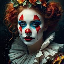 portrait of a beautiful female clown