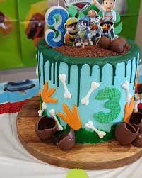 Paw Patrol Dino Rescue Birthday Cake Aria Art gambar png