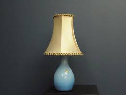 blue glass lamp huta boussu belgium
