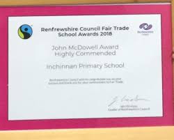 Fairtrade Certificate Inchinnan Primary School