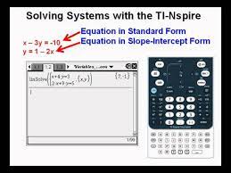 Solving Systems With The Ti Nspire So