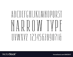 Narrow Serif Font Thin Line Typeface