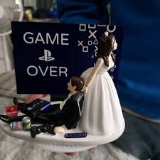 Have your wedding cake topper look more like you! Game Over Playstation Funny Wedding Cake Topper Video Game Etsy In 2020 Funny Wedding Cake Toppers Funny Wedding Pictures Funny Wedding Cakes