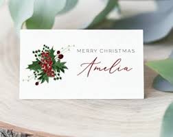 Holiday Place Cards Etsy