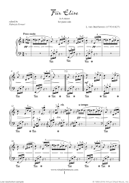 free fur elise sheet for piano by