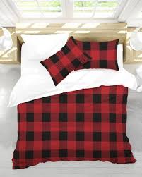 Red And Black Buffalo Check Duvet Cover