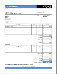 Invoice Template Consultant Services Sample Invoice Consulting