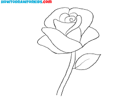 how to draw a rosebud easy drawing