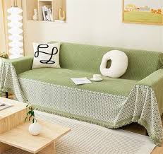 Green Sofa Cover Nap Blanket All Season