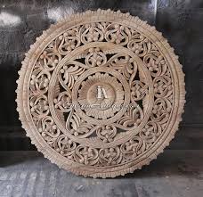 Indian Carved Wooden Wall Art Round