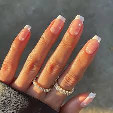 clic french tip press on nails short