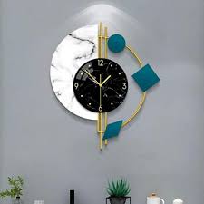 Style Marble Wall Clock Home Decor