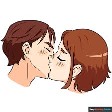 an anime kiss drawing