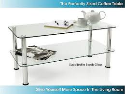 Small Coffee Table Black Glass Living