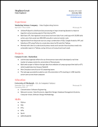 data engineer resume exle