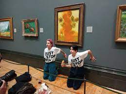 Climate protesters in London throw soup on Van Gogh's 'Sunflowers' : NPR
