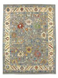 light grey blue oushak rug 2 34 x 3