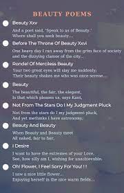 beauty poems best poems for beauty