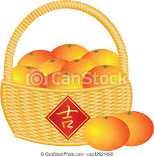 Find & download free graphic resources for chinese new year orange. Chinese New Year Basket Of Oranges Illustration Chinese New Year Basket Of Mandarin Oranges With Good Fortune Text Symbol On Canstock