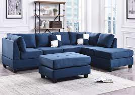 navy blue suede sectional the furniture