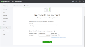 Reconcile An Account In Quickbooks Online Instructions