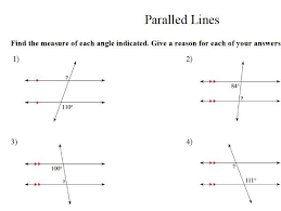 Find the measure of angle f when angle e=118 degrees angle f= 11+8x angle d=63 degrees and angle g=16x. Parallel Lines Gcse Maths Worksheet Teaching Resources