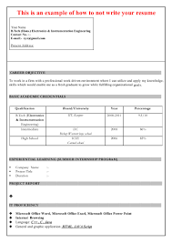 Resume Format For Freshers Download