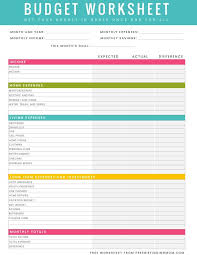 Free Printable Household Budget Worksheet Excel Pdf Versions