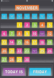 Teacher Created Resources Black Calendar Pocket Chart 20748