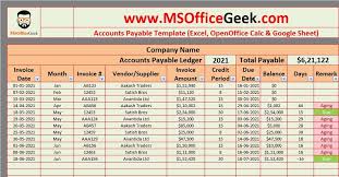 accounts payable excel template