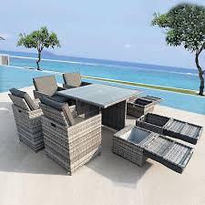 8 Seater Cube Garden Furniture Set With