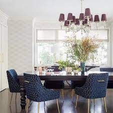 navy blue and gold dining chairs design