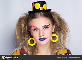 woman clown make up stock photo by